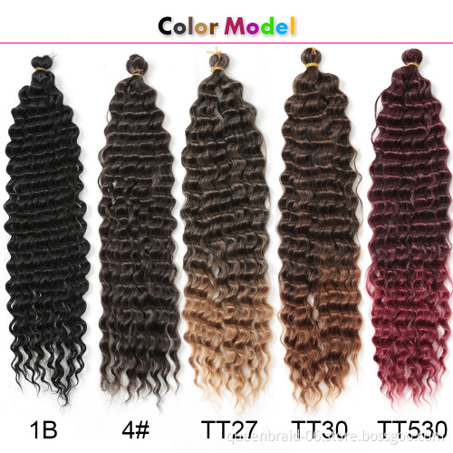 Deep Wave Twist Crochet Hair Synthetic Braid Hair Ombre Braiding Hair Extensions deep loose wave